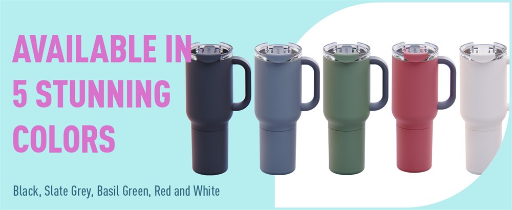 Black, slate gray, basil green, red and white Duplex colors