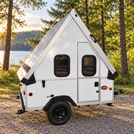This Ultralight A-Frame Camper Opens Into a Hard-Sided Bedroom