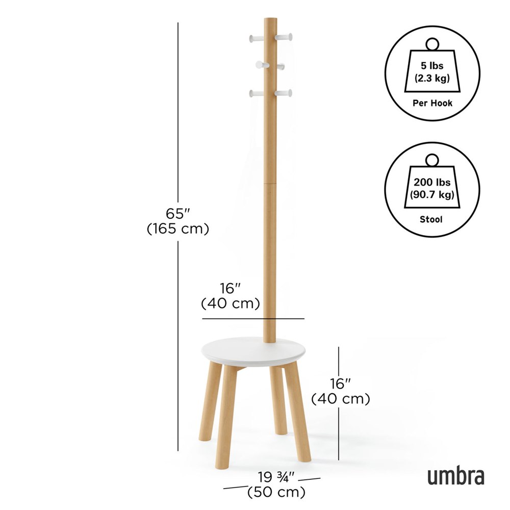 Umbra Pillar Stool and Coat Rack product view 6