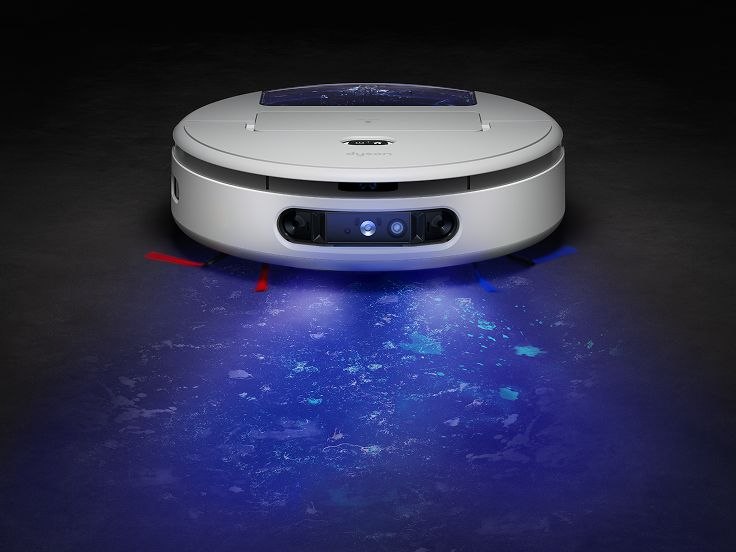 Dyson illustration of the R3 revealing hidden stains with UV light