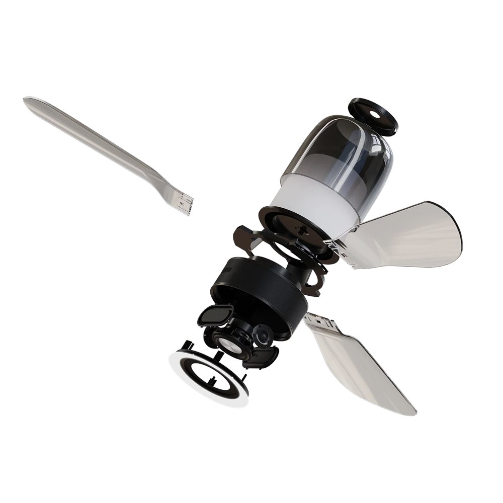 WindGroove AirFi One ceiling fan speaker shown with its integrated light