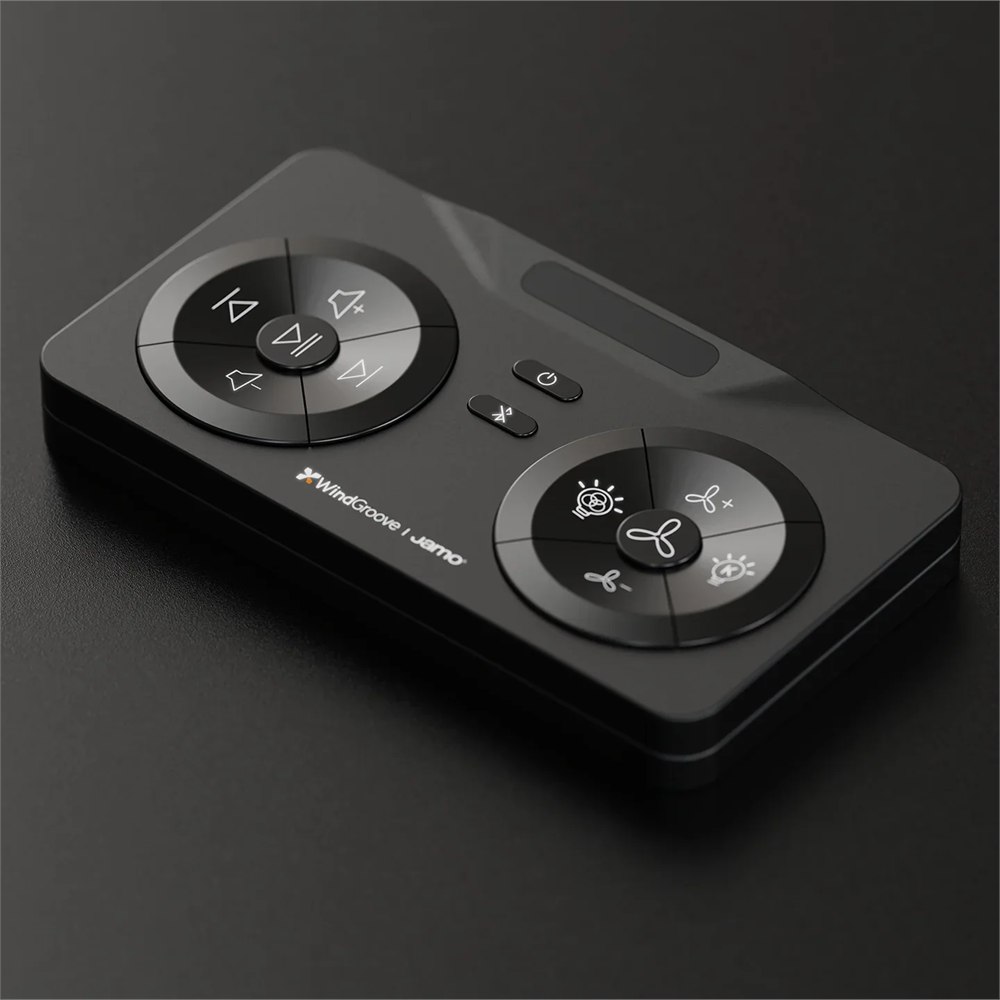 WindGroove AirFi One fan speaker product view with smoky transparent blades