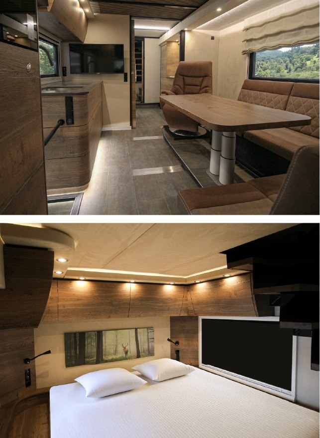 ATventure 1070 living room and bedroom interior photographs