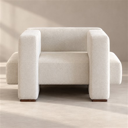 This One-Seat Sofa Turns Intersecting Cushions Into a Tiny Architectural Lounge
