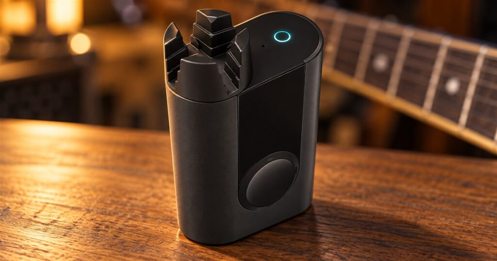 Editorial visualization of Roadie 3 automatic guitar tuner