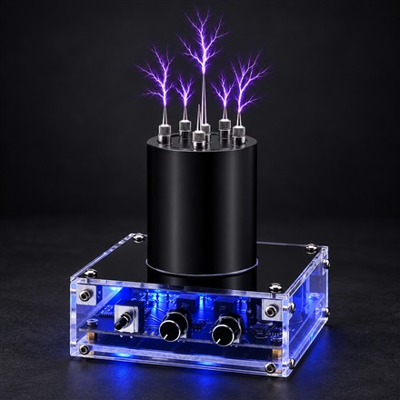 This Bluetooth Music Tesla Coil Makes Purple Arcs Dance to Square-Wave Tunes
