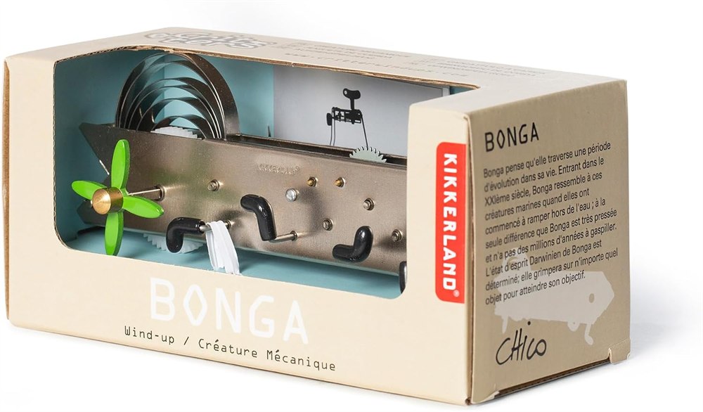 Bonga toy in its Kikkerland window-box packaging