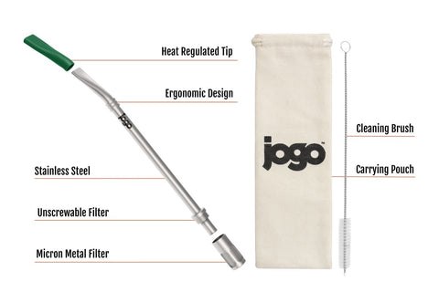 JoGo removable filter, silicone mouthpiece, carrying pouch and cleaning brush