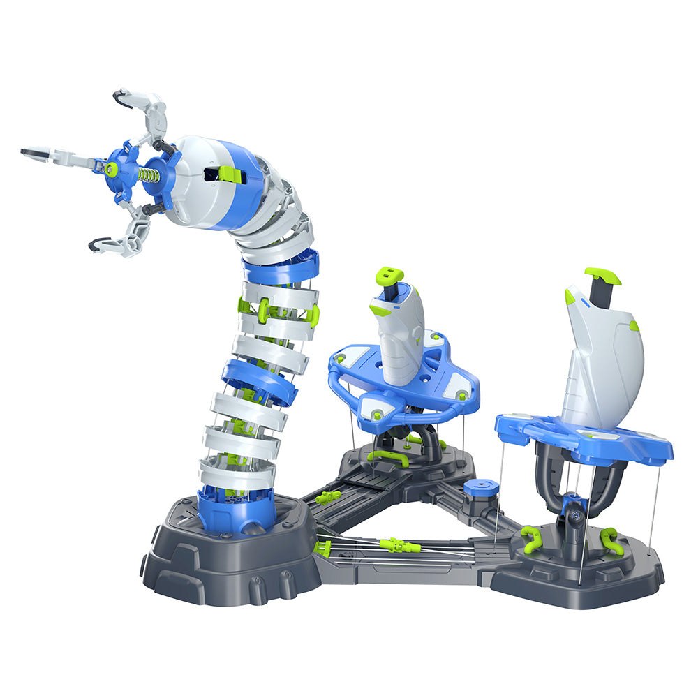 Assembled cable-operated robotic arm with two joysticks