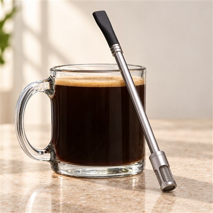 This Coffee Brewing Straw Filters Grounds Right Inside Your Mug