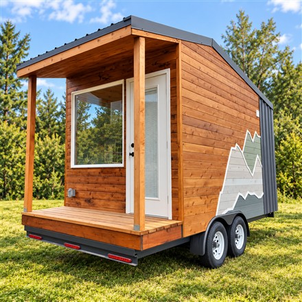 This Compact Tiny House Packs a Kitchen, Shower, and Convertible Bed Into 120 Square Feet