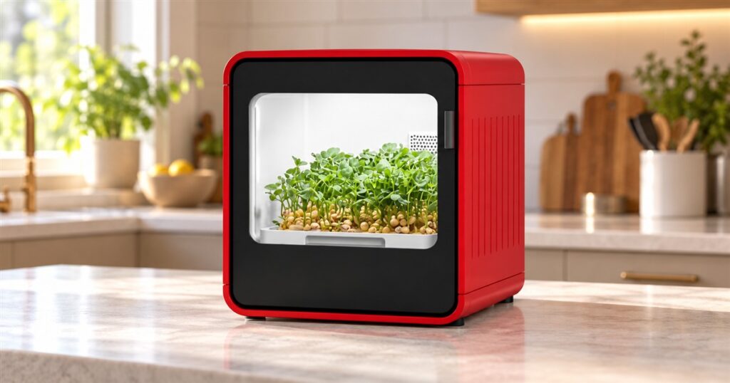 Red single-tray Home Harvest indoor smart farm