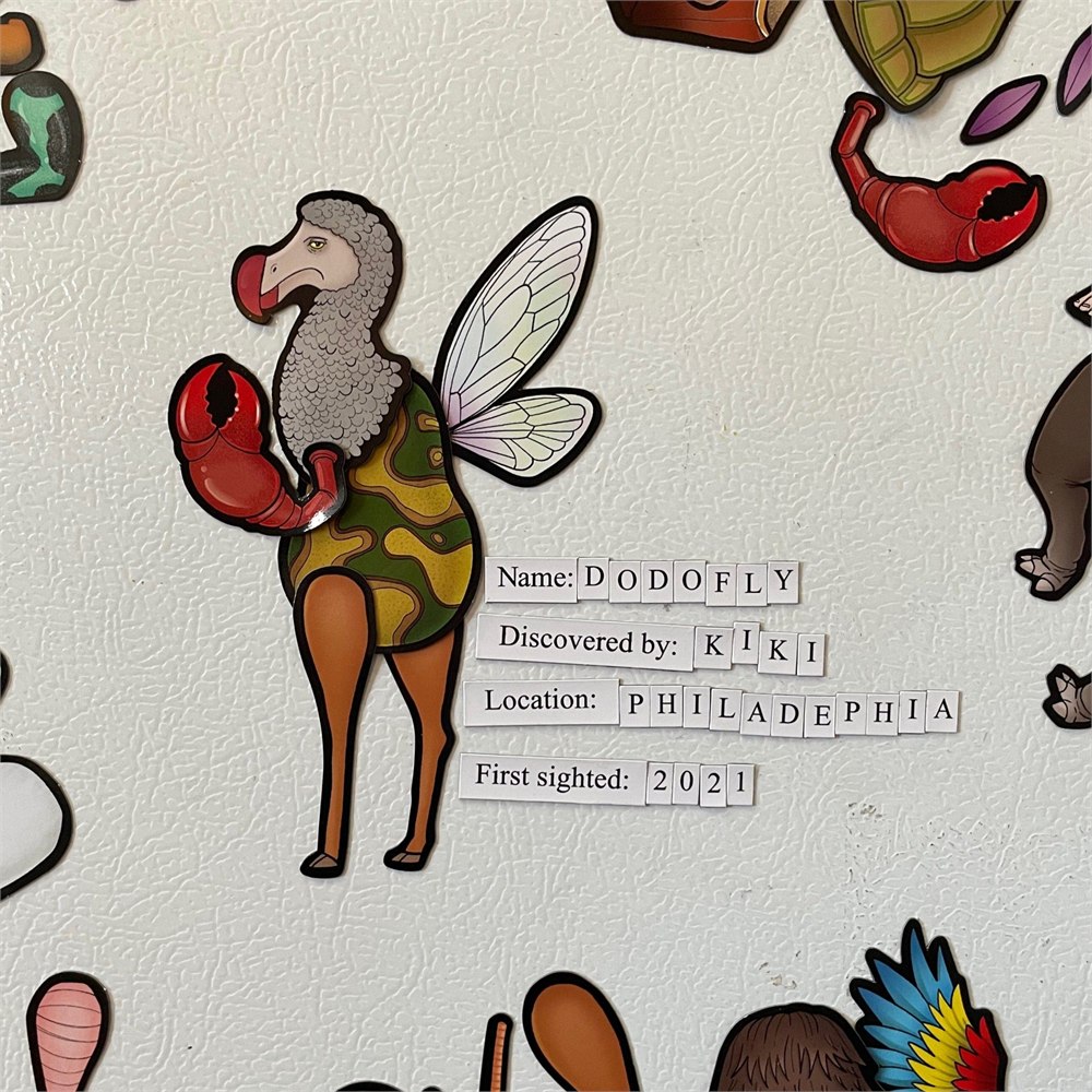 Dodo-headed creature with claw and insect wing