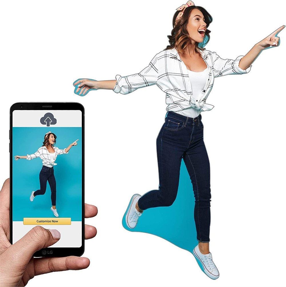 Seller example of a personalized full-body photo cutout