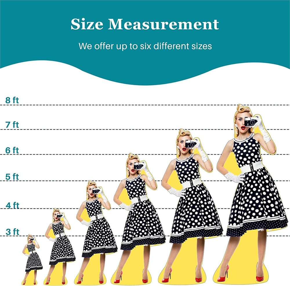 Seller height comparison for personalized photo cutouts