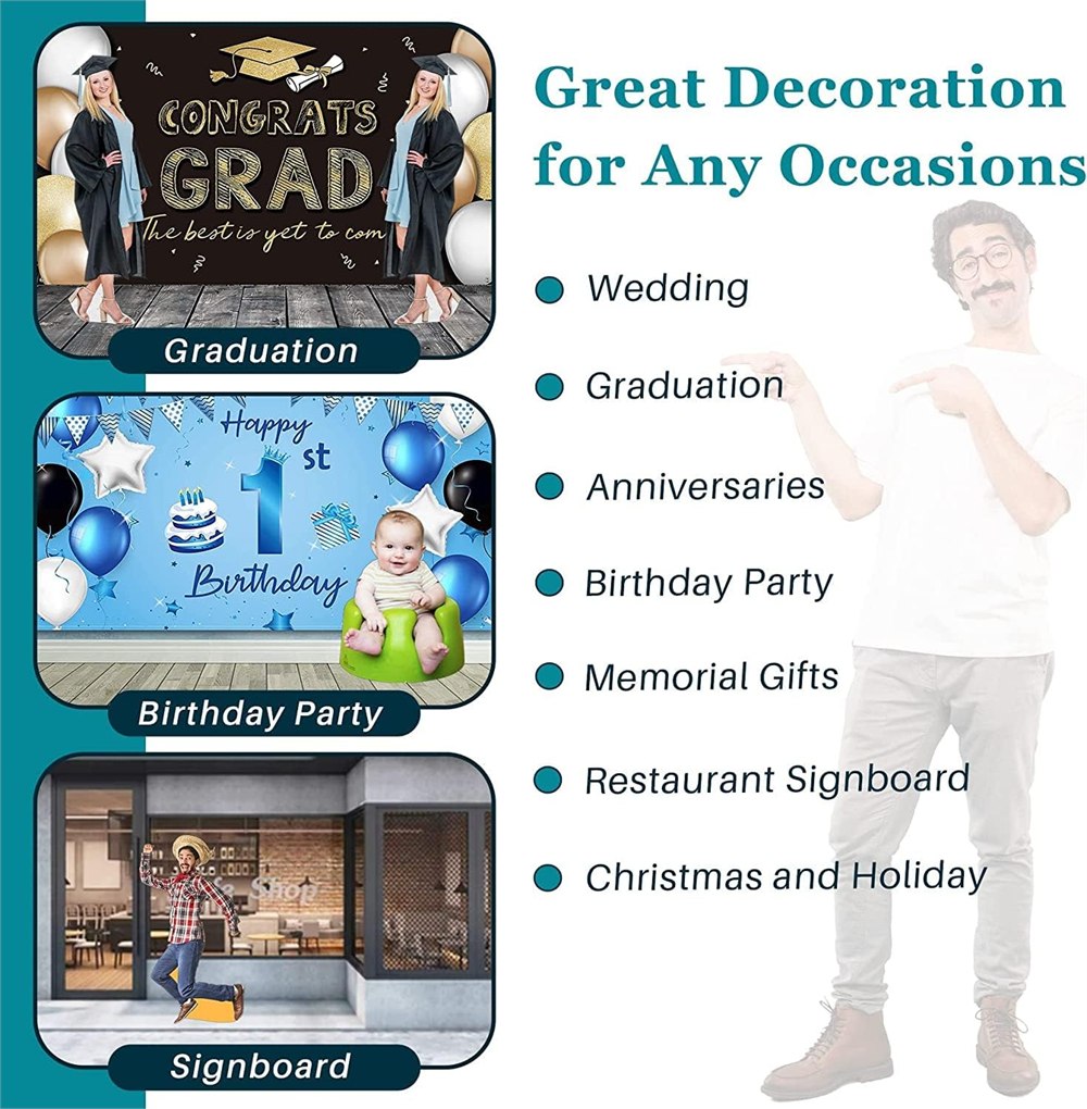 Seller examples of custom photo cutouts for celebrations