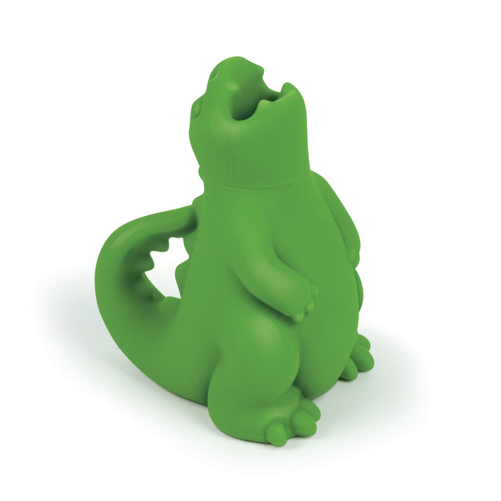 Green silicone dragon microwave steam cleaner with curled tail