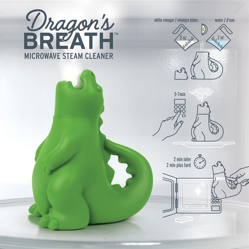 Manufacturer diagram showing how to fill and use the dragon cleaner