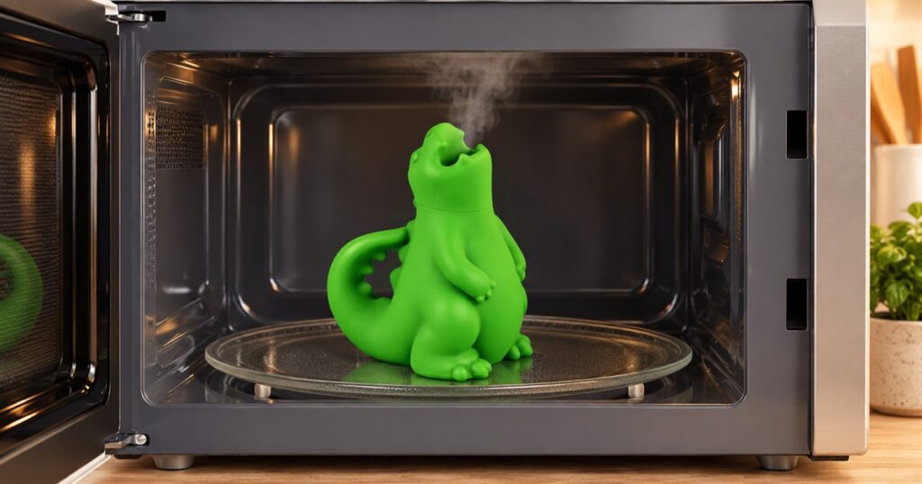 Dragon microwave steam cleaner on a microwave turntable