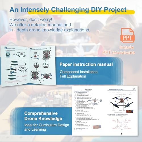 Printed drone assembly manual and educational courseware