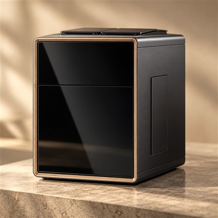 This Dual-Grinder Coffee Machine Switches Beans and Hides Behind a Glass Door