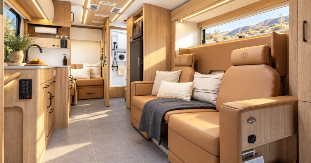 Illustration of the Wonder FX lounge with two reclining seats