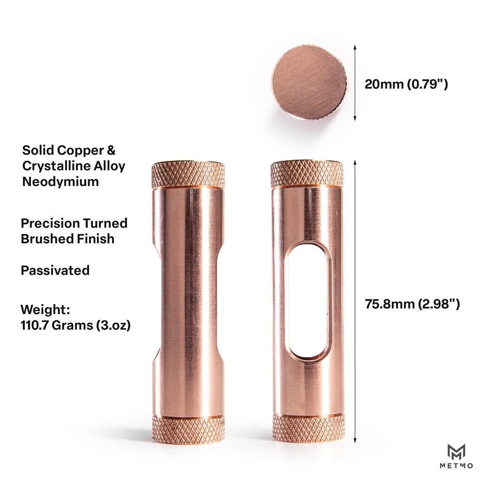 MetMo manufacturer diagram showing Eddy dimensions and copper construction