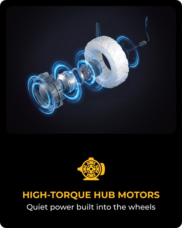 Exploded view of the geared hub motor