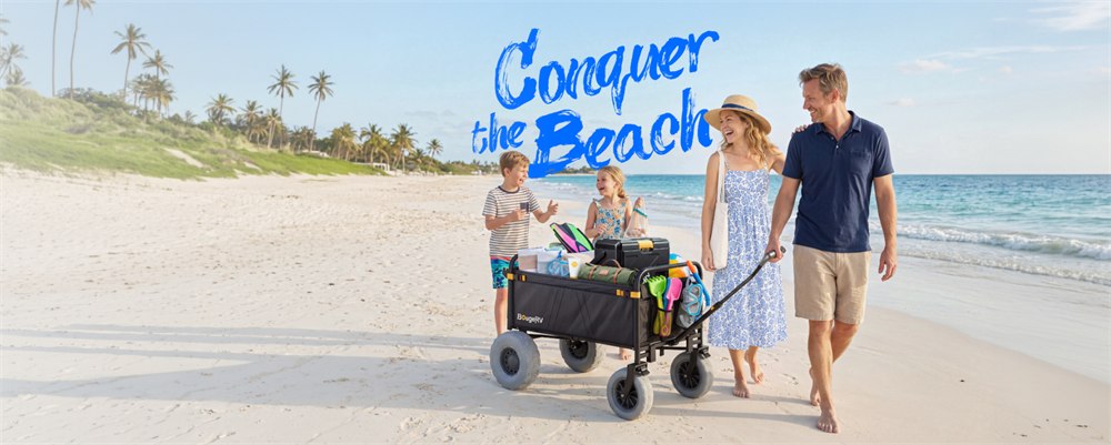 BougeRV DuneRover loaded with beach gear