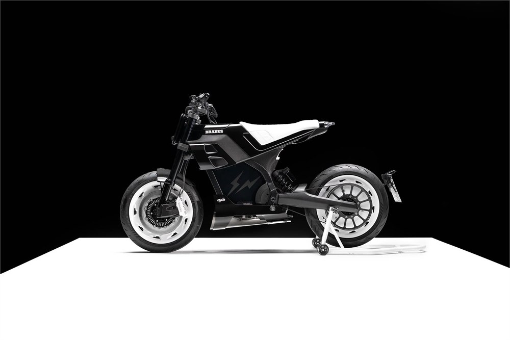BRABUS Fragment Edition electric motorcycle in black and white, side profile