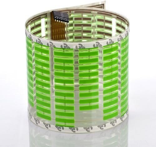 Flexible green equalizer panel rolled for display