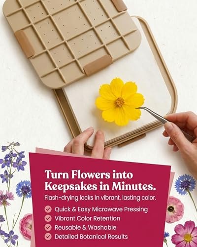 Flower positioned inside the open Microfleur press