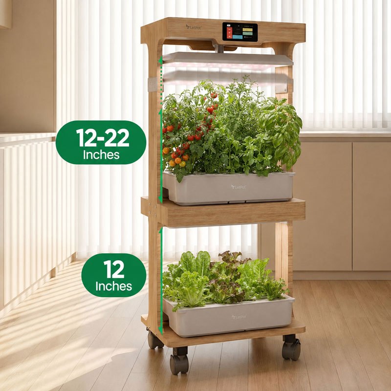 LetPot LPH-Home two-tier garden with adjustable upper growing height