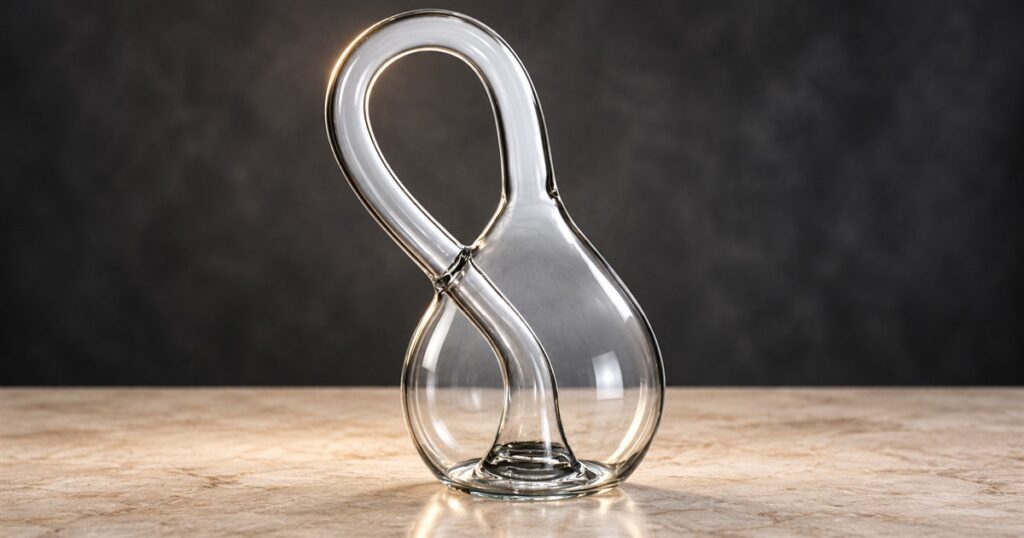 Glass Klein bottle with removable decal omitted - generated product visualization