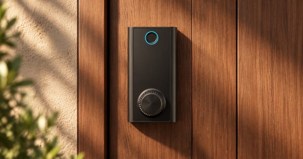Editorial visualization of a black smart lock with hand-powered backup dial