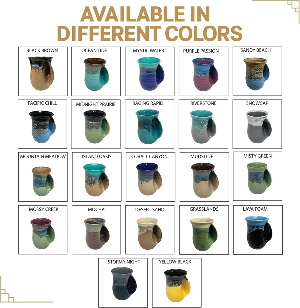 Clay in Motion handwarmer mug color options