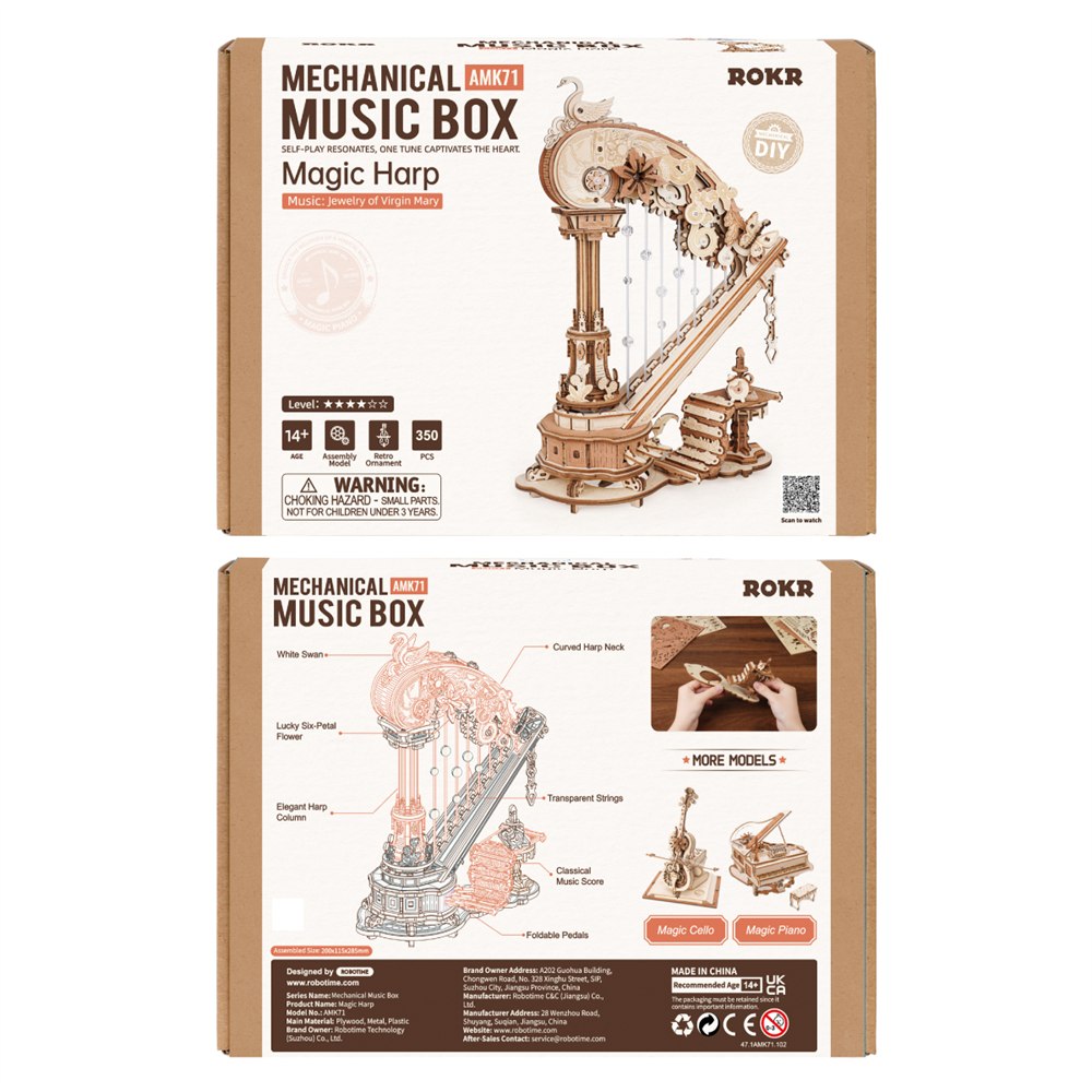 Magic Harp AMK71 kit packaging and model information