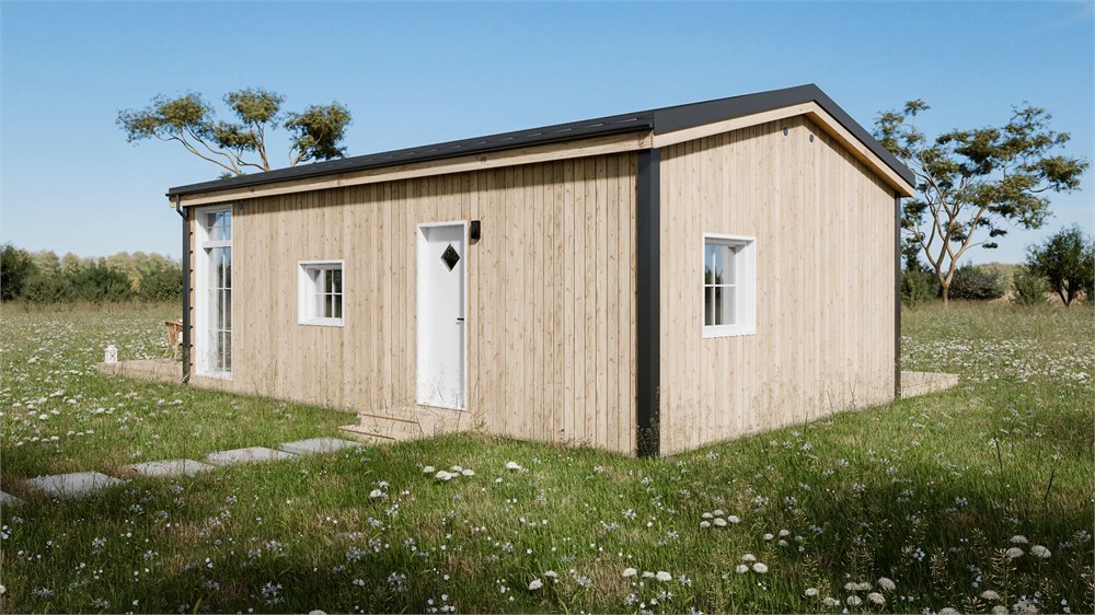 Rear exterior of Helena modular home