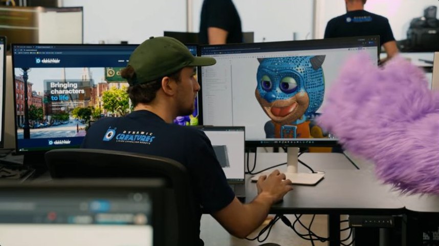 Character development workstation beside Hugo