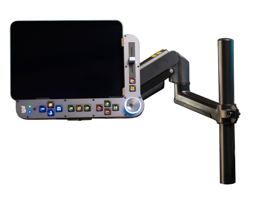 Benjamin iPad practice controller mounted on a VESA arm