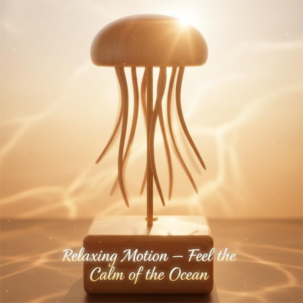 Seller view of the jellyfish sculpture in warm light