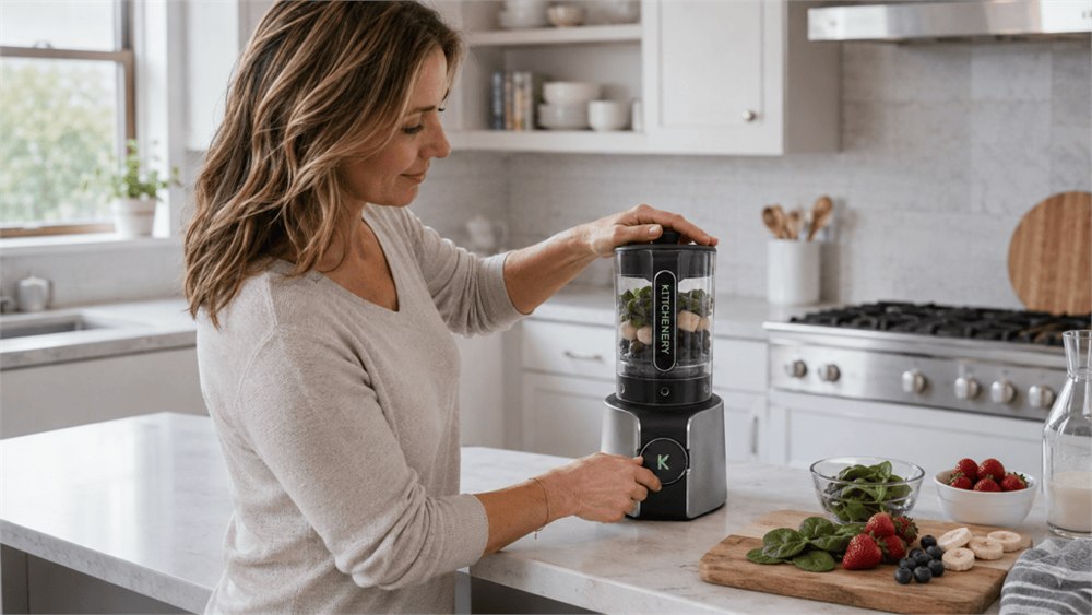 Kitchenery blender shown in a home kitchen