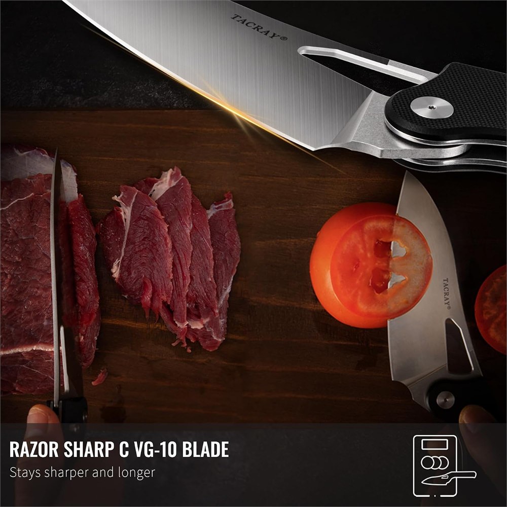 Seller photos of the folding kitchen knife preparing food