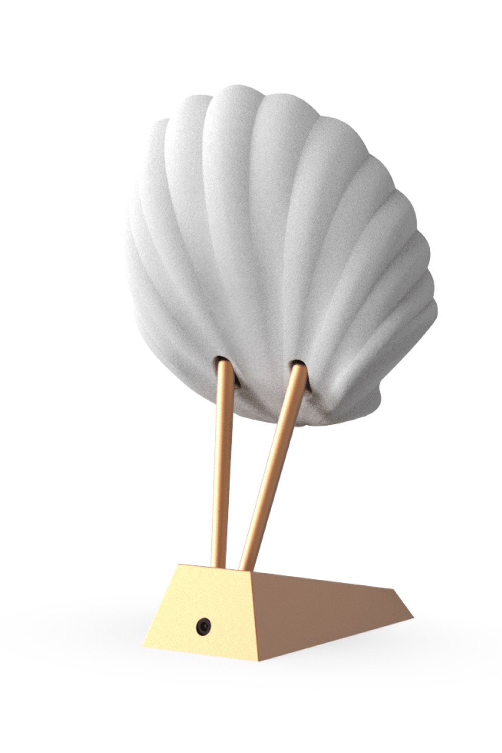 Ribbed seashell back of the LumiBe table lamp