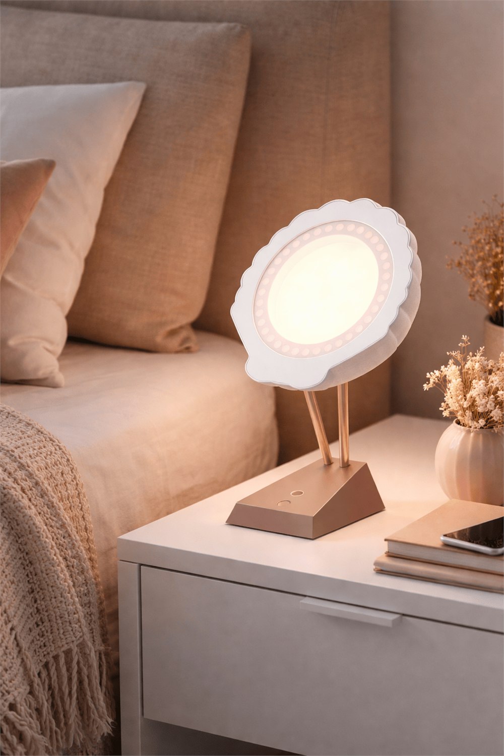 LumiBe lamp in a bedroom setting