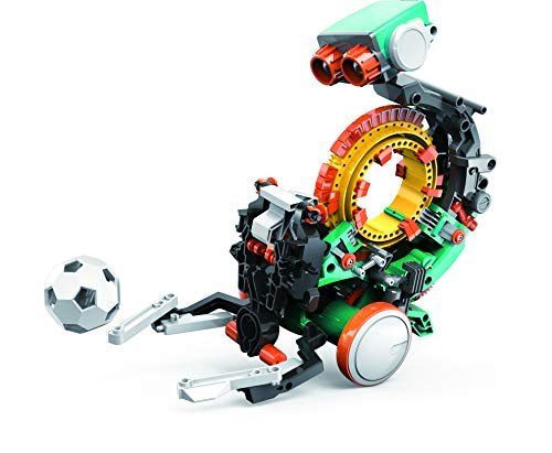 Mech-5 mechanical coding robot in soccer configuration with a small ball