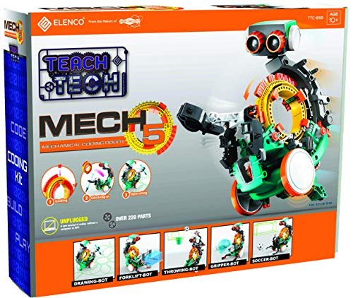 TEACH TECH Mech-5 kit packaging showing the robot and activity setups