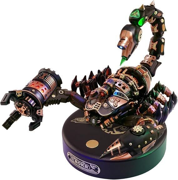 ROKR Emperor Scorpion mechanical model on its display base