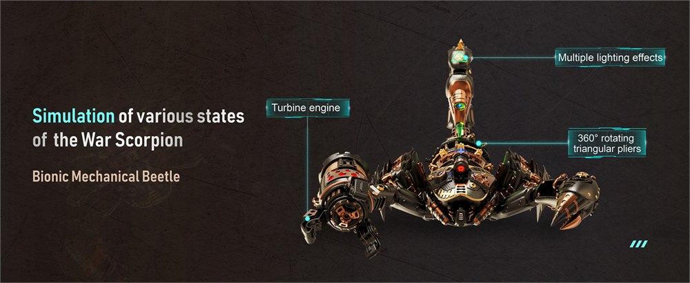 Electric lighting and movement features of the scorpion model