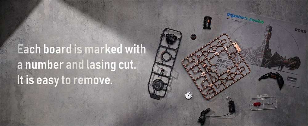 Pre-cut parts and tools for the scorpion assembly kit